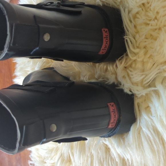 Chooka Midtown Strappy Black Winter Rain Boots Ankle Booties 10 Rubber - Picture 4 of 9